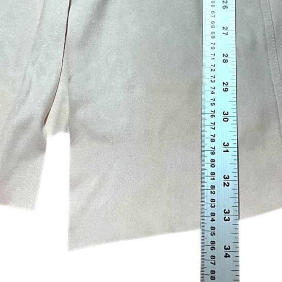 MELANIE LYNE Pale Pink Waterfall Front Faux Suede Long Line Jacket / Cardigan 12 - Picture 6 of 8